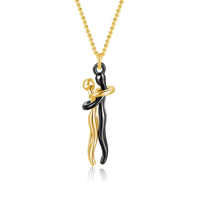 Romantic Hugging Figures Pendant Necklace