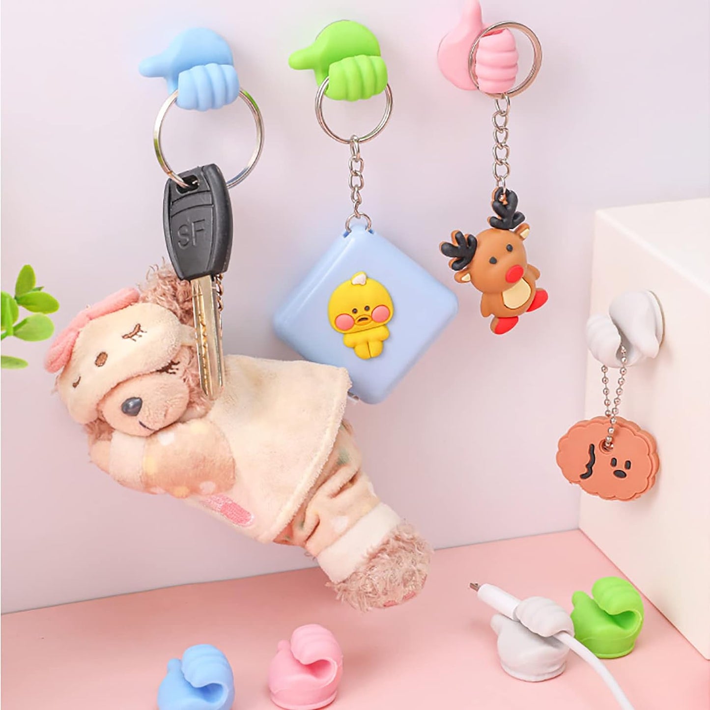 Creative Thumbs Up Shape Wall Hook Holder (Pack of 10 + 2 Free)