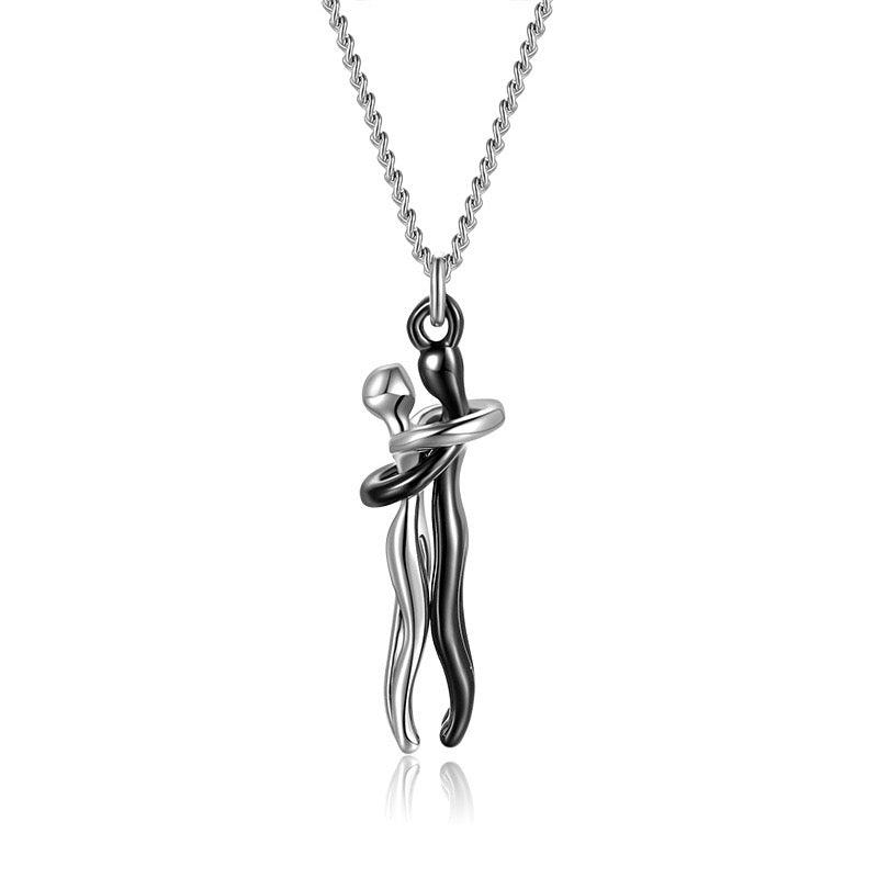 Romantic Hugging Figures Pendant Necklace