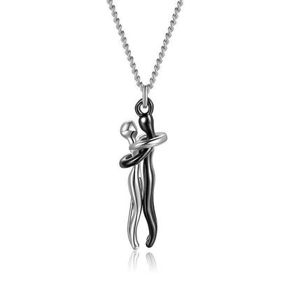 Romantic Hugging Figures Pendant Necklace